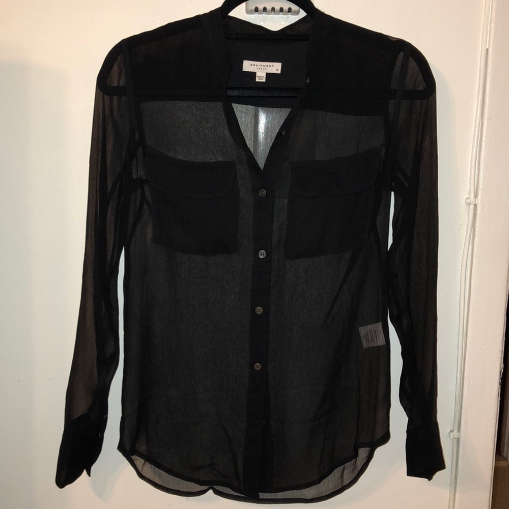 Beautiful Sheer Black Blouse - Equipment Blouse